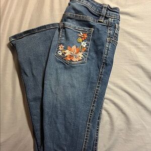 Shyanne Blue Jeans with Floral Embroidery